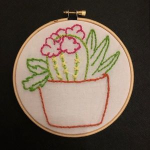 Cactus Embroidery Hoop